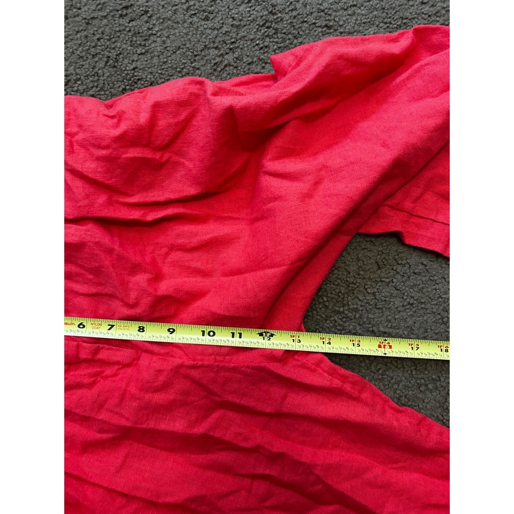 Abercrombie & Fitch coral Linen Blend Wide Leg Pants Womens Medium Regular - Picture 8 of 9